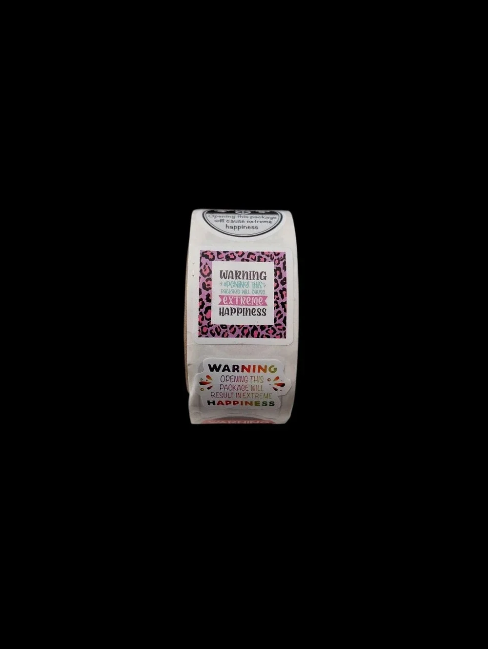 500ct. Assorted 'Warning' Sticker Roll -Bonus: 3 Random Polymailers